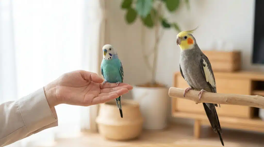 Quelle perruche choisir pour débutant dans un foyer chaleureux avec oiseaux colorés