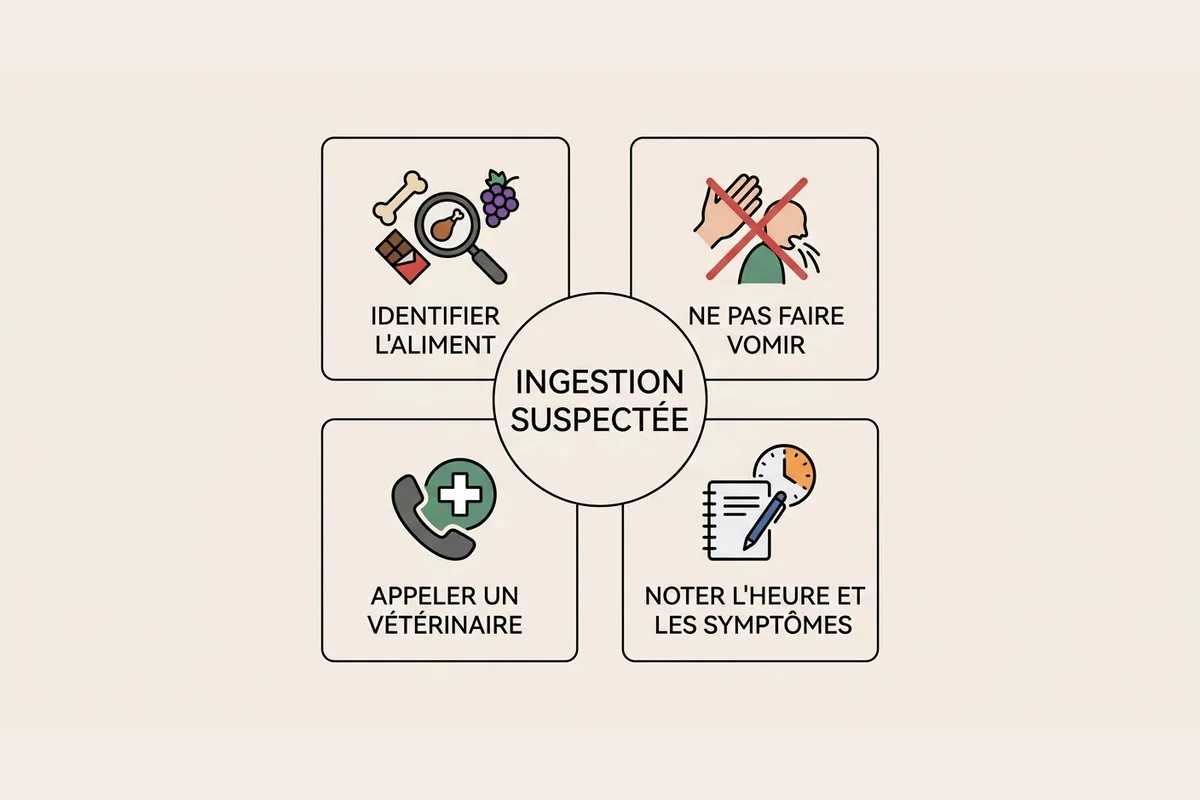 Que faire si un chien a mange un aliment toxique Schema des reflexes en cas d ingestion d un aliment toxique par un chien