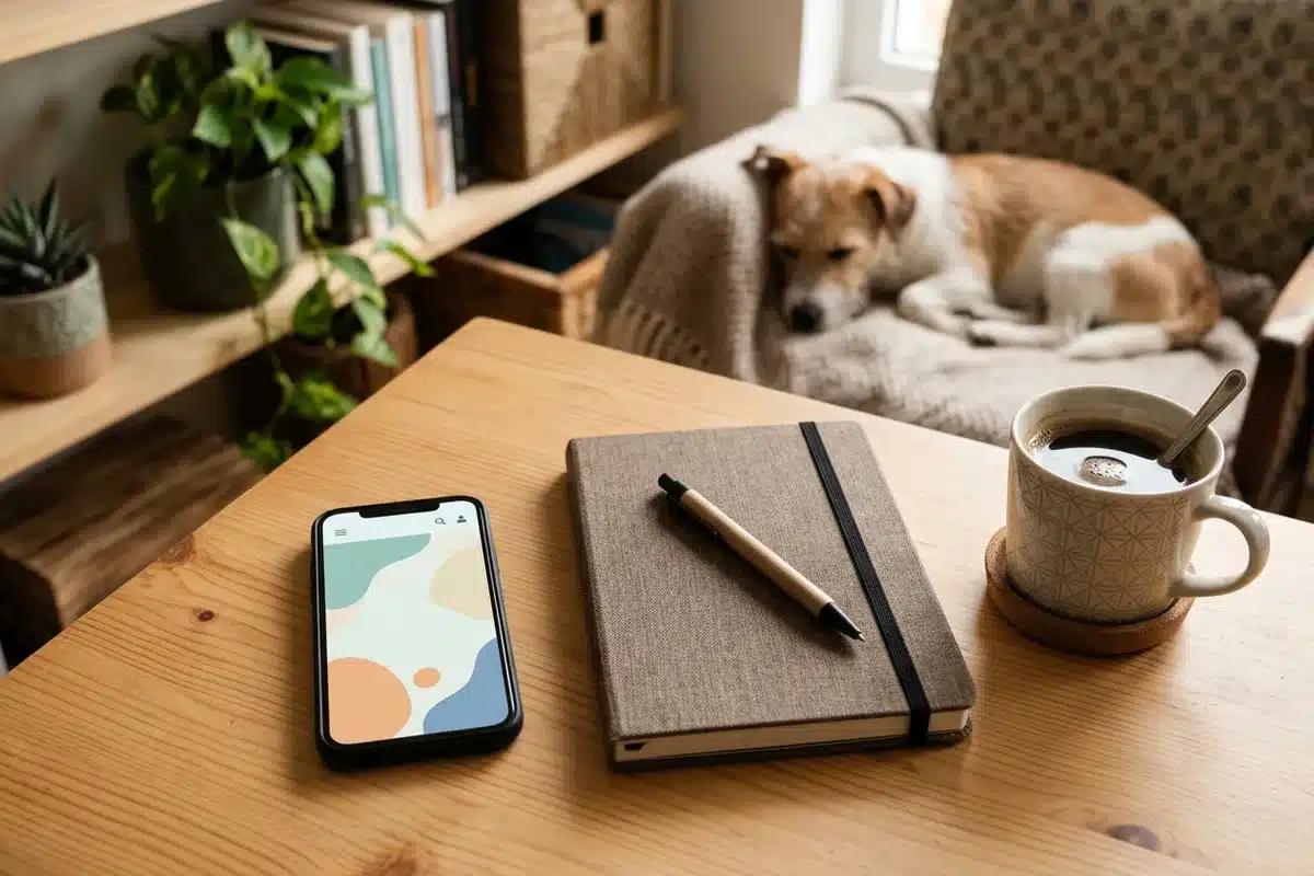 Dossier de remboursement assurance animaux sur smartphone Smartphone posé sur un bureau affichant une application pour soumettre un dossier de remboursement assurance animaux